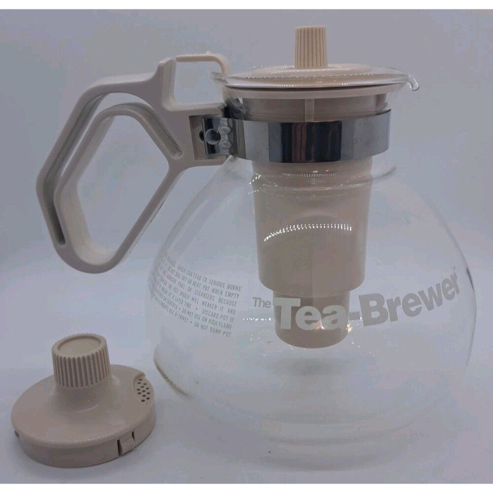 Vintage Gemco Tea Brewer 4–8 Cup Glass Teapot with Infuser EUC